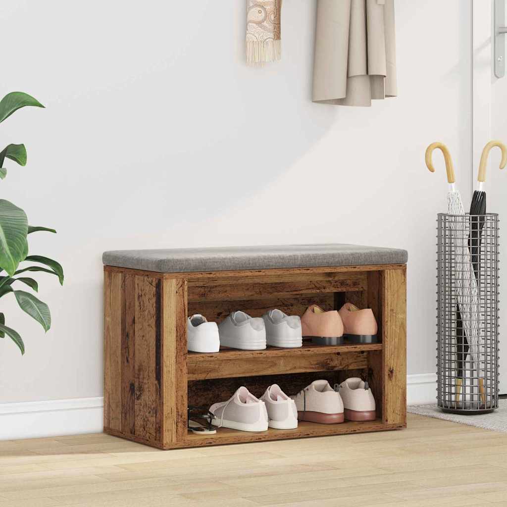 Schoenrek Met Plank 75 X 35 X 45 Cm Bewerkt Hout