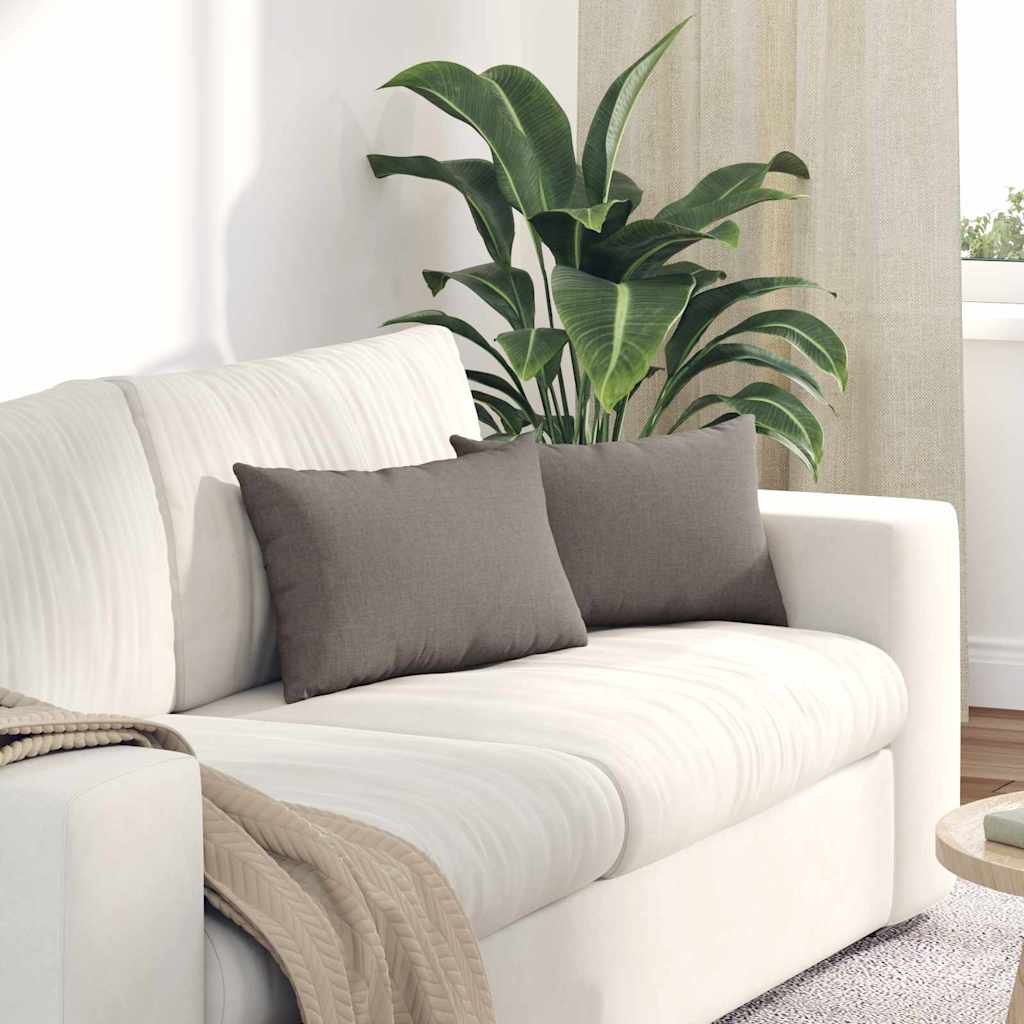 Zitkussens 2 Pcs 50 X 30 Cm Stof Taupe
