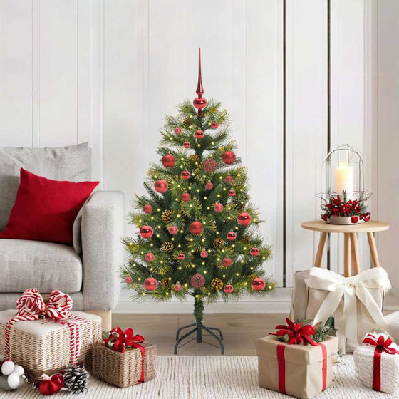 Kunstmatige Scharnierende Kerstboom Met Kegels Groen