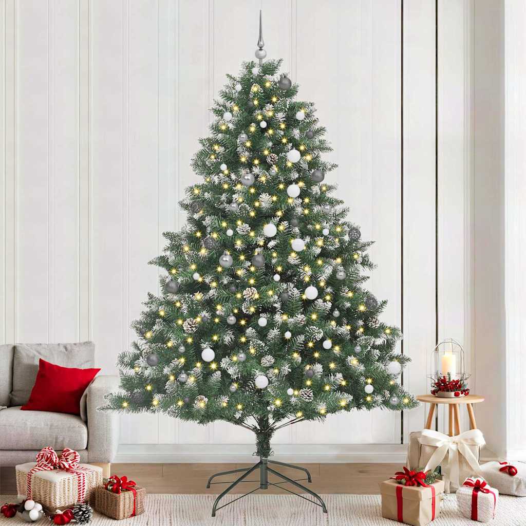 Kunstkerstboom Met 300 Led Groen Pvc En Plastic En Staal