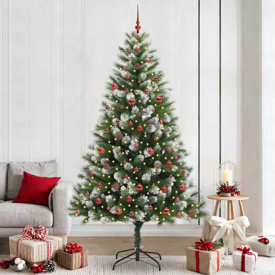 Kunstmatige Scharnierende Kerstboom Met Gevlochten Sneeuw