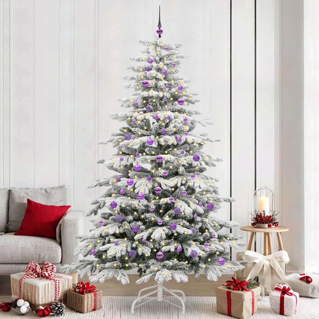 Kunstmatige Hinged Kerstboom Wit 240 Cm Pe En Pvc