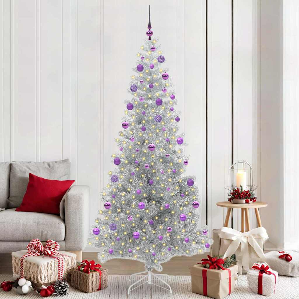 Kerstboom Met 300 Led Met Standaard Zilver 210 Cm Pet