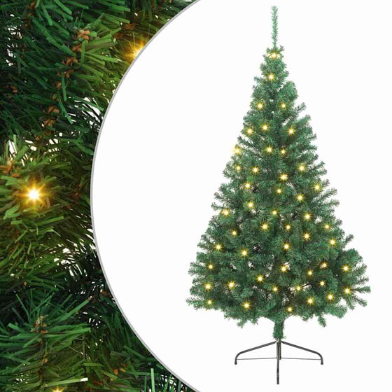 Kunststof Voorverlichte Kerstboom Met 300 Led Pvc Groen