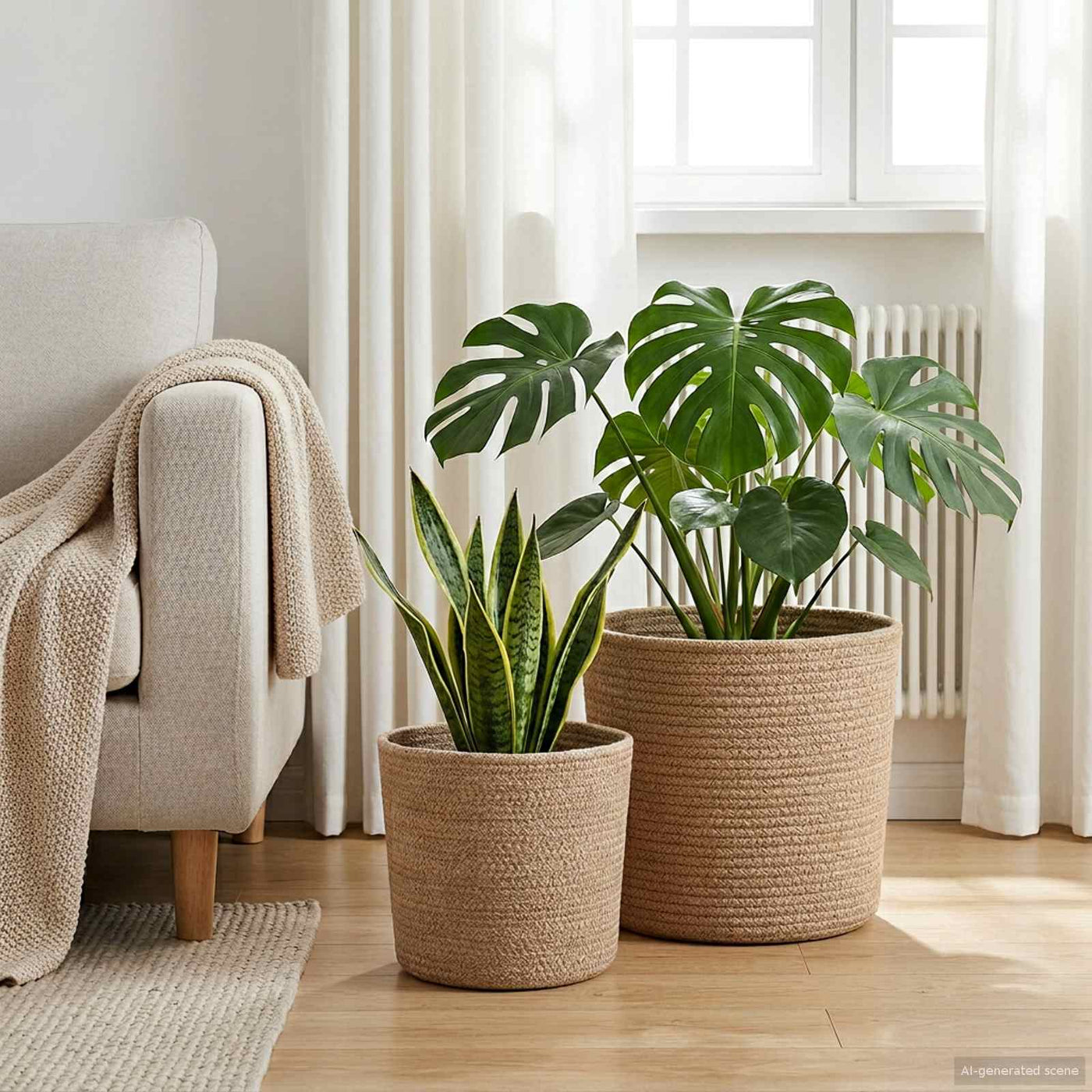 Plantenpot Set 2 Pcs Ø 28 X 28 Cm 100% Tossa Jute