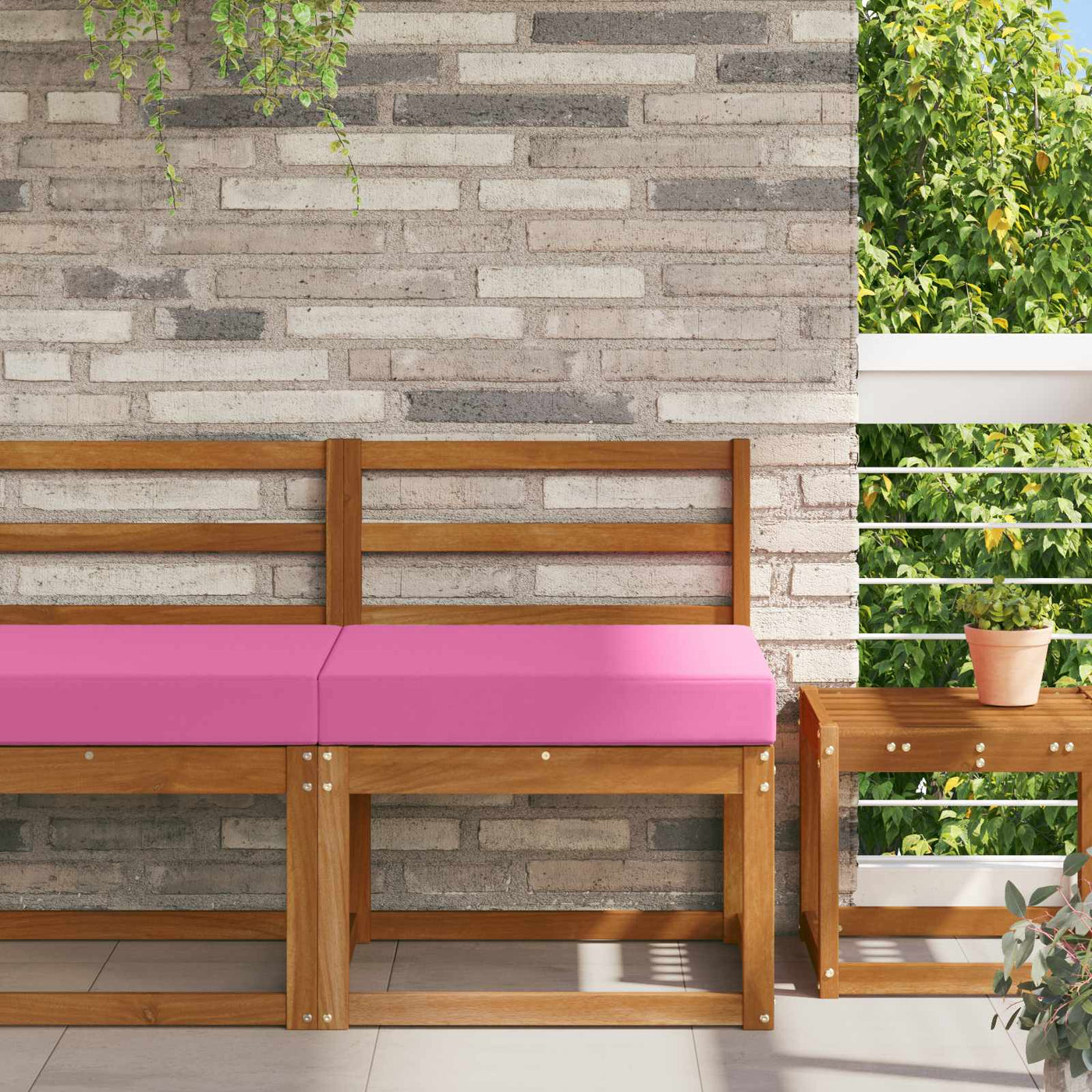 Buitenbankkussen 60 X 60 X 8 Cm Polyester Roze