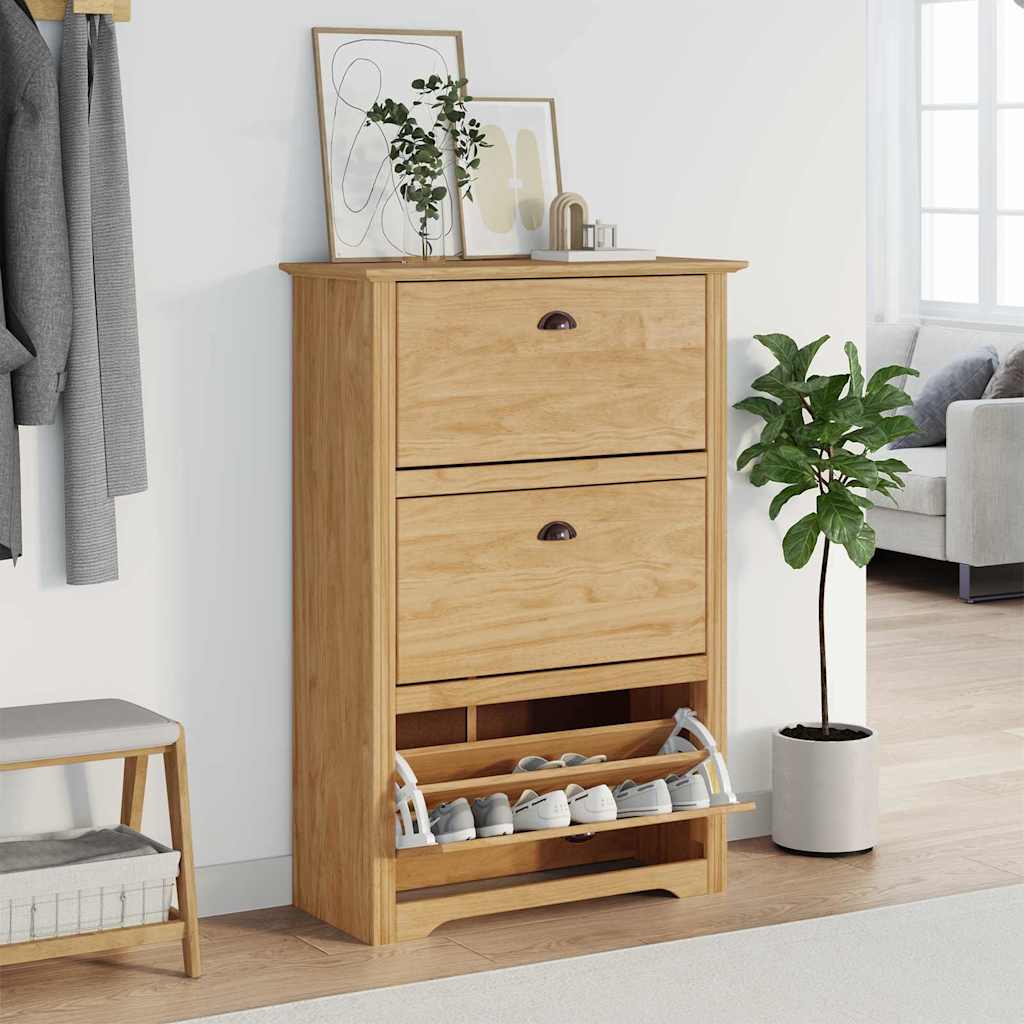 Schoenrek Bodo Honing Bruin 80 X 35 X 118 Cm Bewerkt Hout