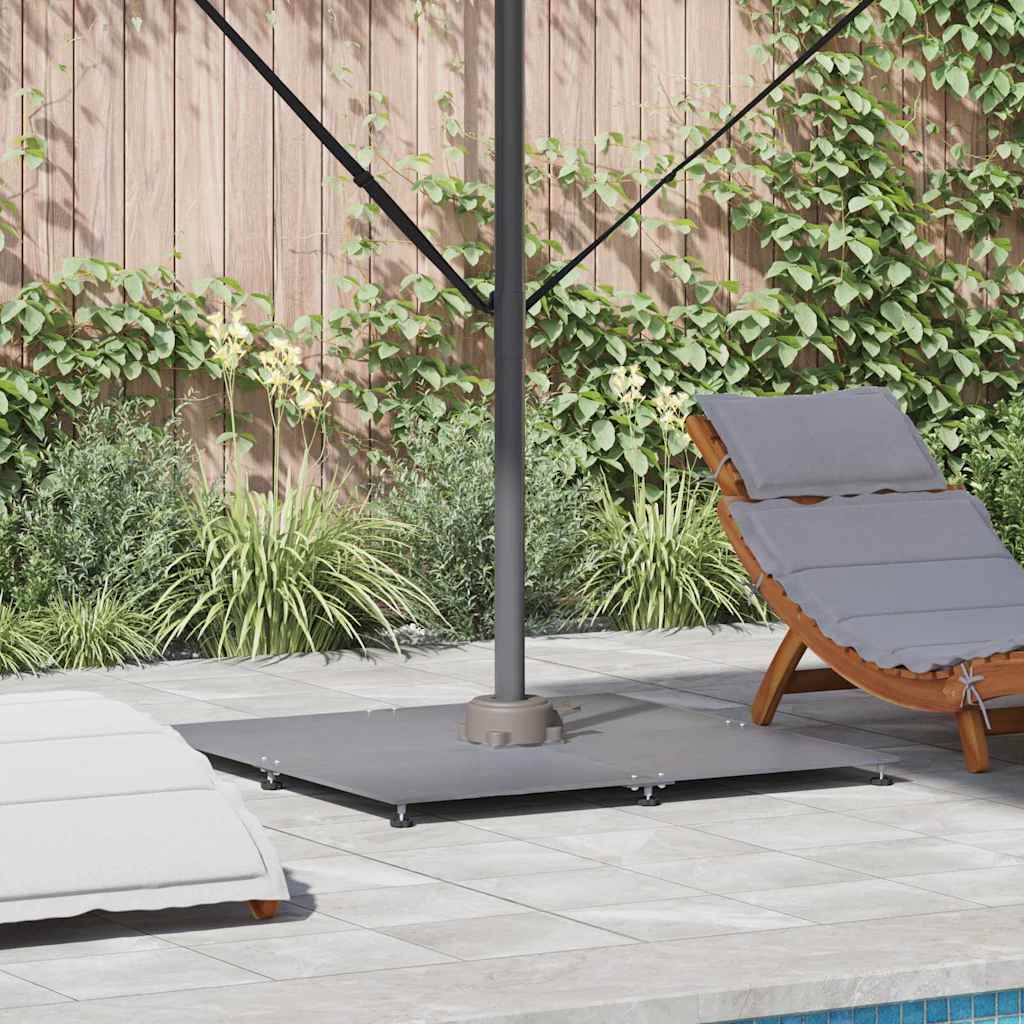 Parasolvoet Donker Grijze Houtlook 100 X 100 X 4 Cm Staal
