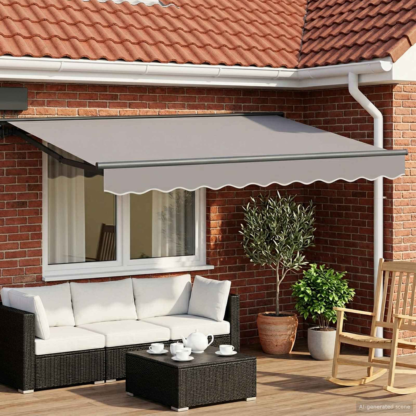Handbediende Luifel Met Led's Aluminium