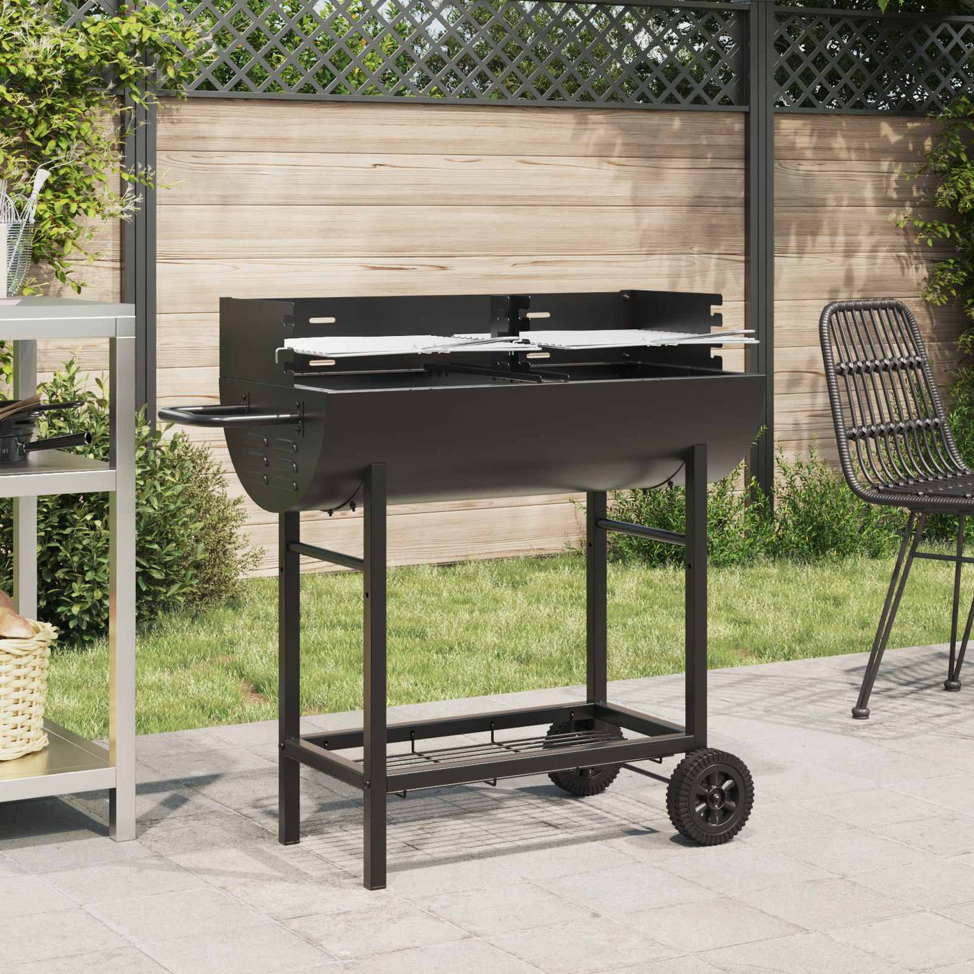 Houtskool Grill 96,5 X 42,5 X 88,5 Cm Zwart
