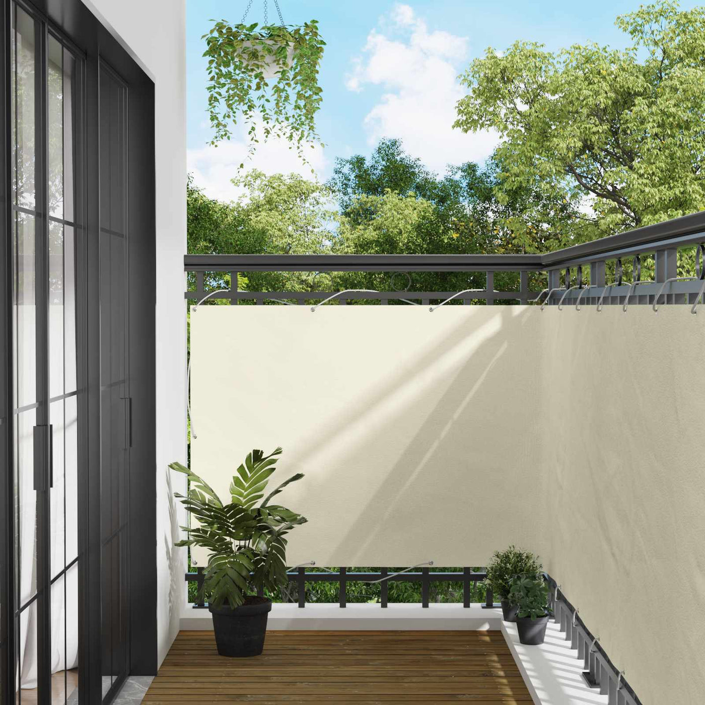 Balkonscherm Crème 110 X 300 Cm Oxford Stof Crème