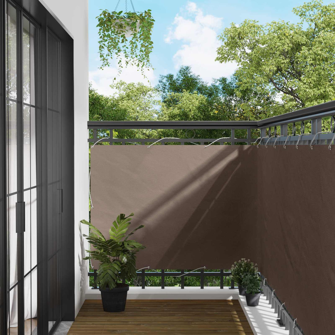 Balkonscherm Taupe 110 X 200 Cm Oxford Stof Taupe