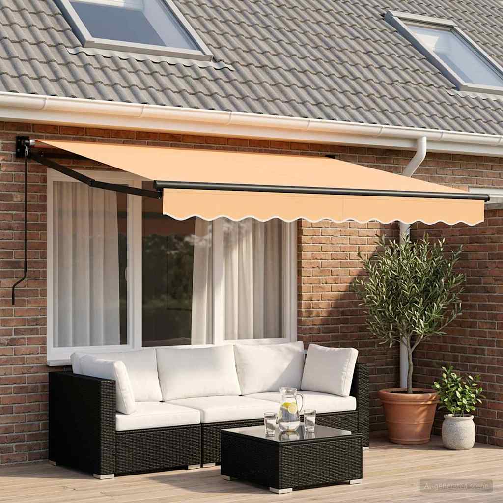 Uitschuifbare Luifel Zand 100% Polyester En Aluminium Zand (Antraciet Frame)