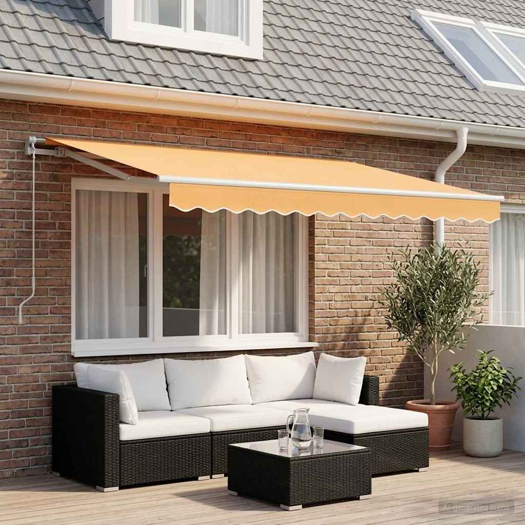Uitschuifbare Luifel 3 X 2,5 M Polyester En Aluminium Zand