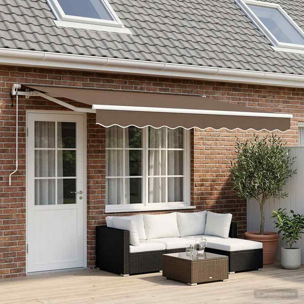 Uitschuifbare Luifel Stof En Aluminium Taupe