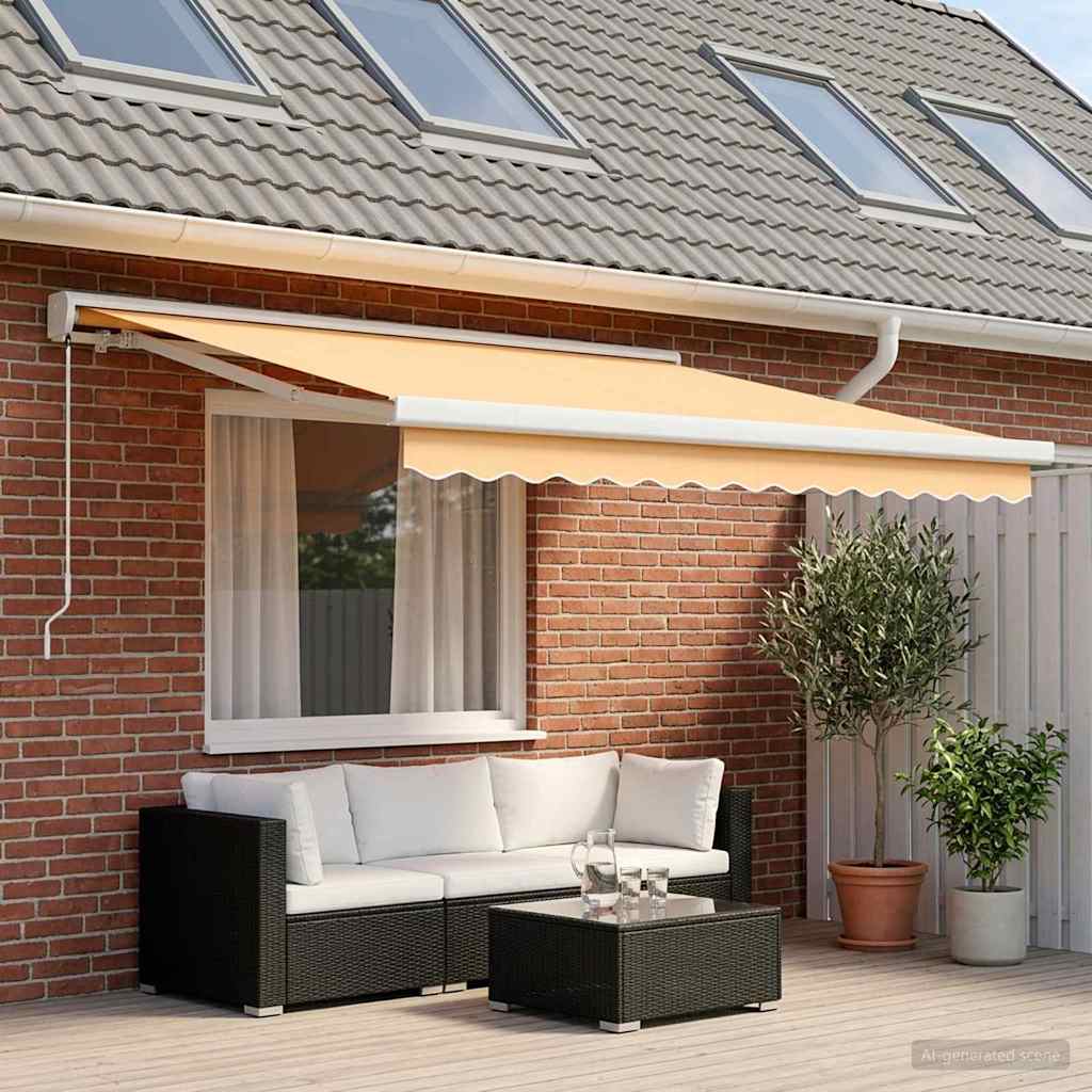 Uitschuifbare Luifel Canvas En Aluminium Zand