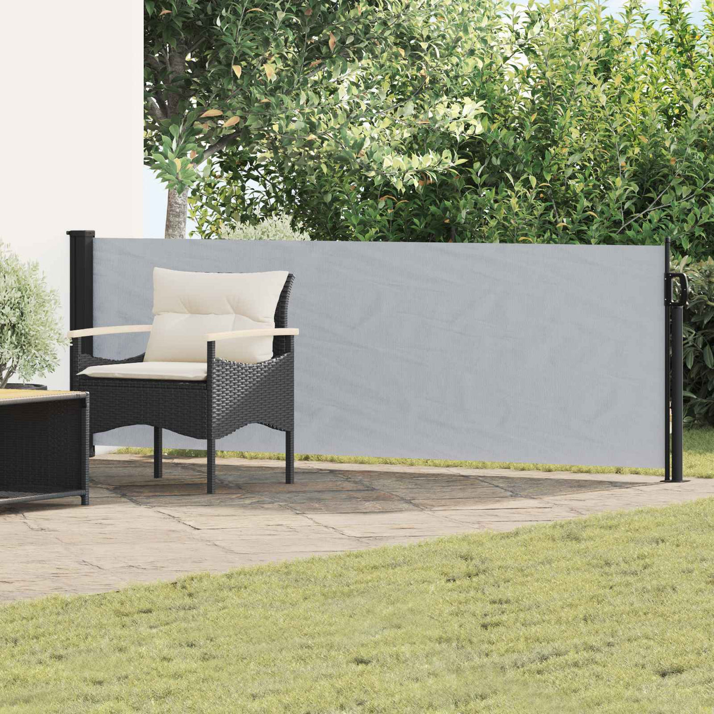Uittrekbaar Zijscherm 300 X 100 Cm Polyester Grijs