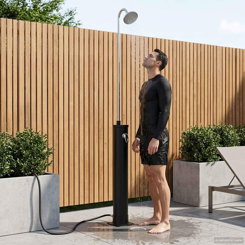 Zonne Douche Met Douchekop Pvc, Abs, Zinklegering Zwart