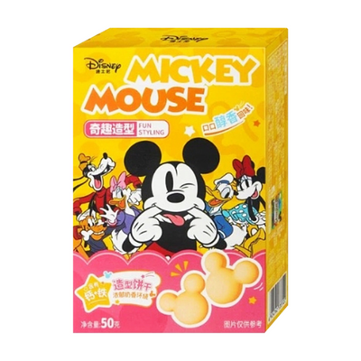 Binqi & Disney Mickey Shaped Cookies Milk Flavor