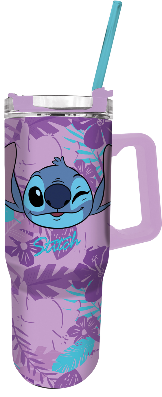 STITCH - Purple Flower - Mug de Voyage XXL - Format 1,16 L