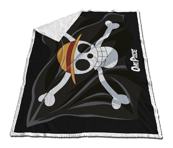 ONE PIECE - Couverture Sherpa 130x170cm - Equipage Chapeau de paille