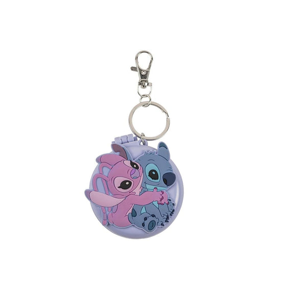 STITCH & ANGEL - Compact Brosse à Cheveux & Miroir en Porte-Clé