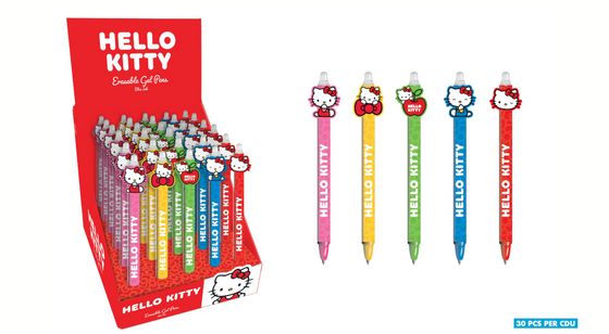 HELLO KITTY - Stylo à Gel Effaçable +Head Topper (Display de 30pcs)
