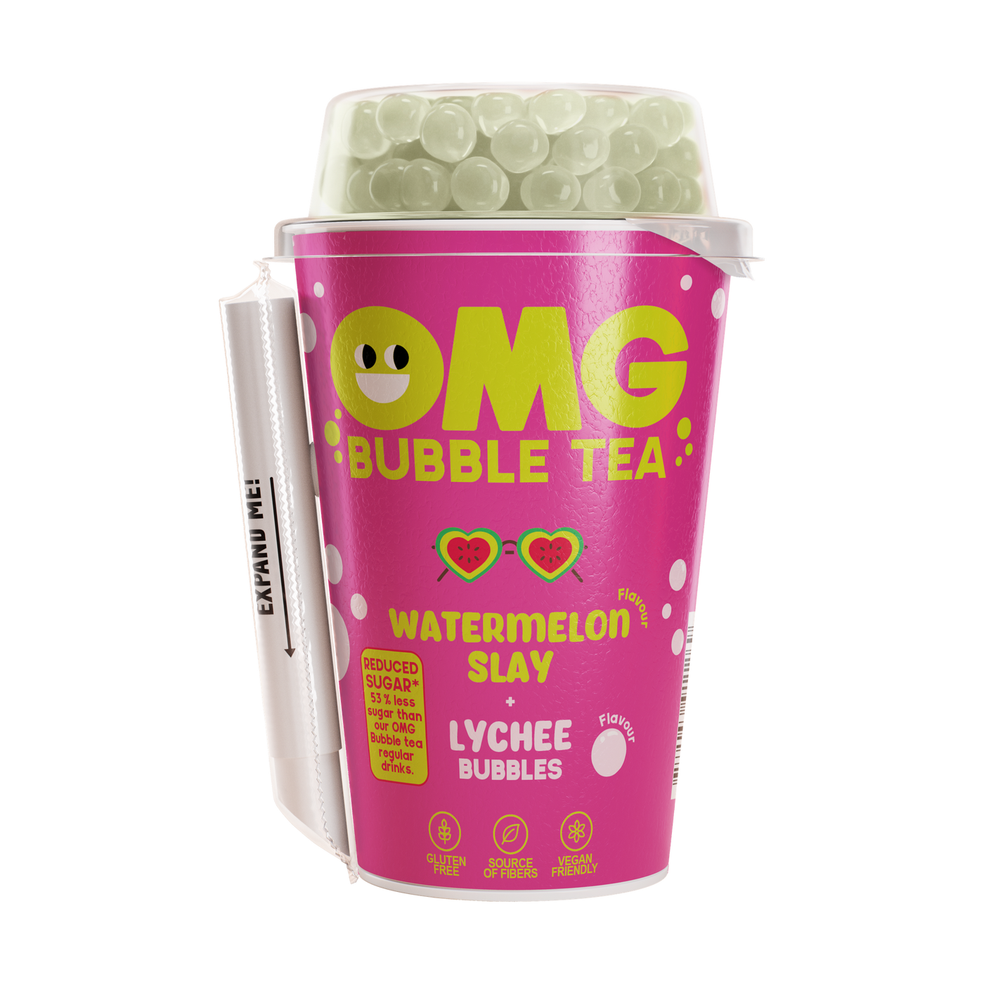 OMG Bubble Tea Watermelon and Lychee