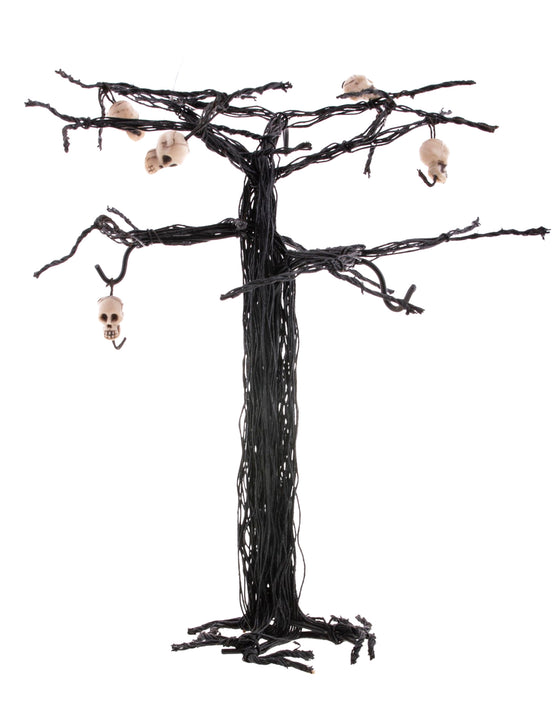 Arbre d'Halloween avec crânes 28 cm