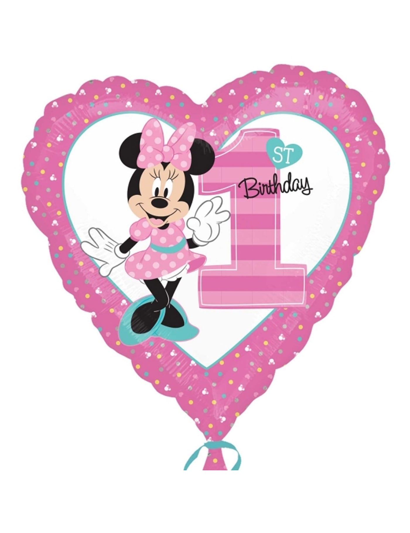 Ballon aluminium 1er Anniversaire Minnie 43 cm