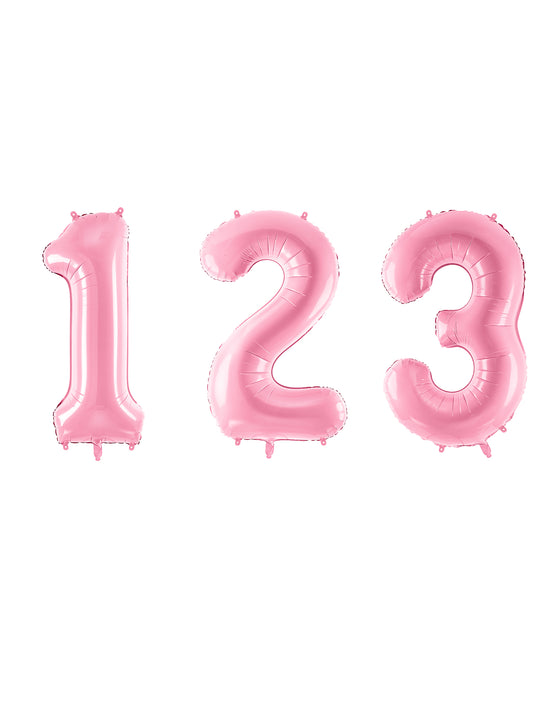 Ballon géant chiffre rose pastel 86 cm