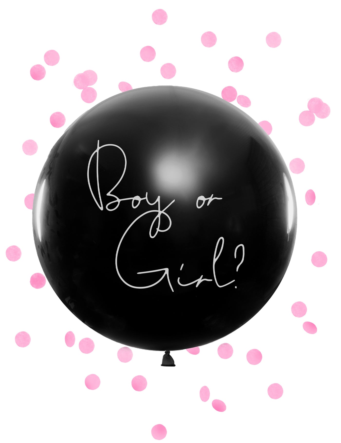 Ballon géant en latex boy or girl confettis roses 1 m pour baby shower