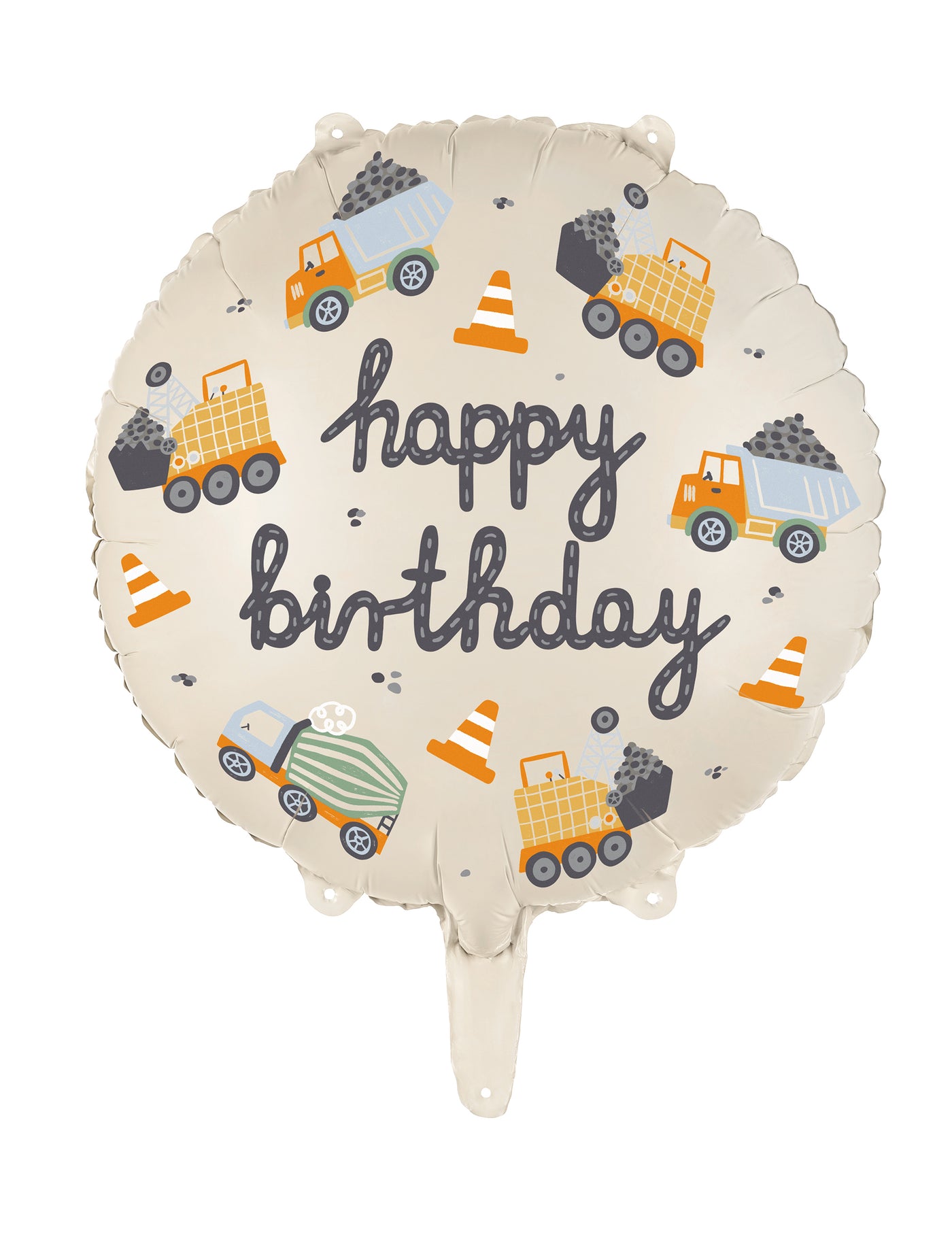 Ballon Happy Birthday camions de chantier 45 cm