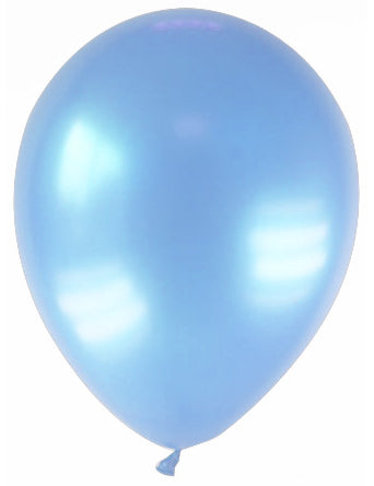 12 Ballons métallisés bleu clair 28 cm
