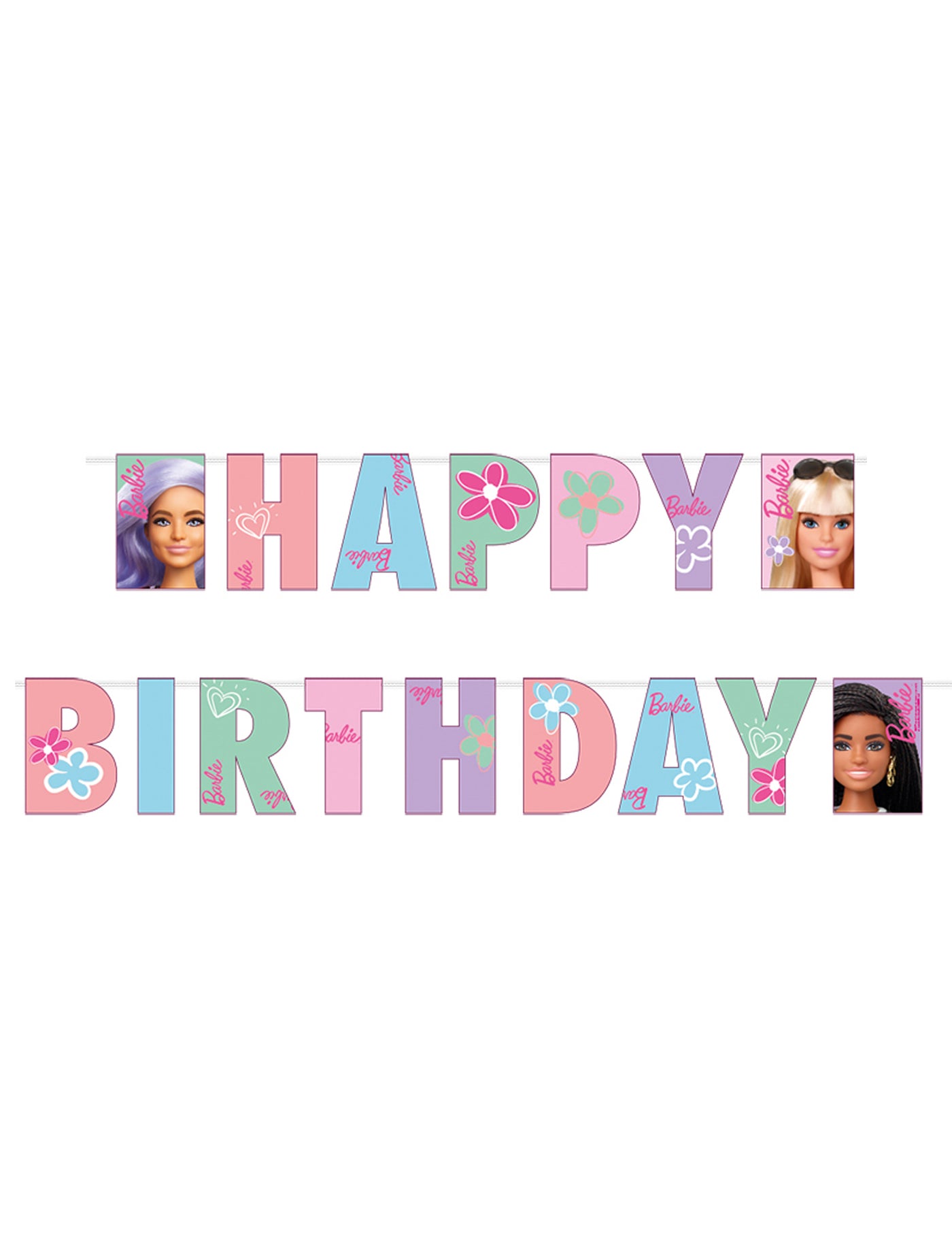 Bannière en papier Happy Birthday Barbie Sweet Life 180 x 15 cm