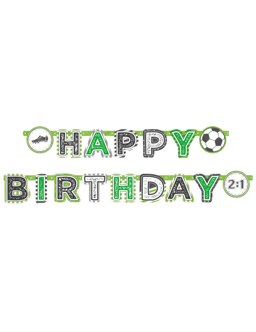 Bannière en papier Happy Birthday Football 2m