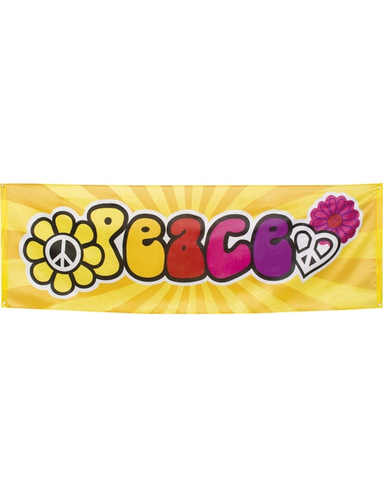 Bannière Tissu Hippie Flower Power