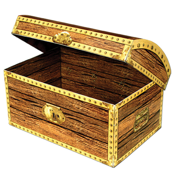Coffre aux trésors en carton Pirate 20 x 14 cm