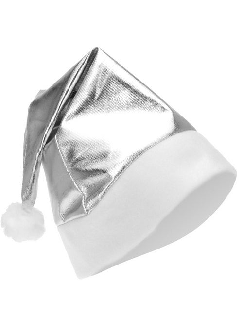 Bonnet métallisé argent adulte Noël