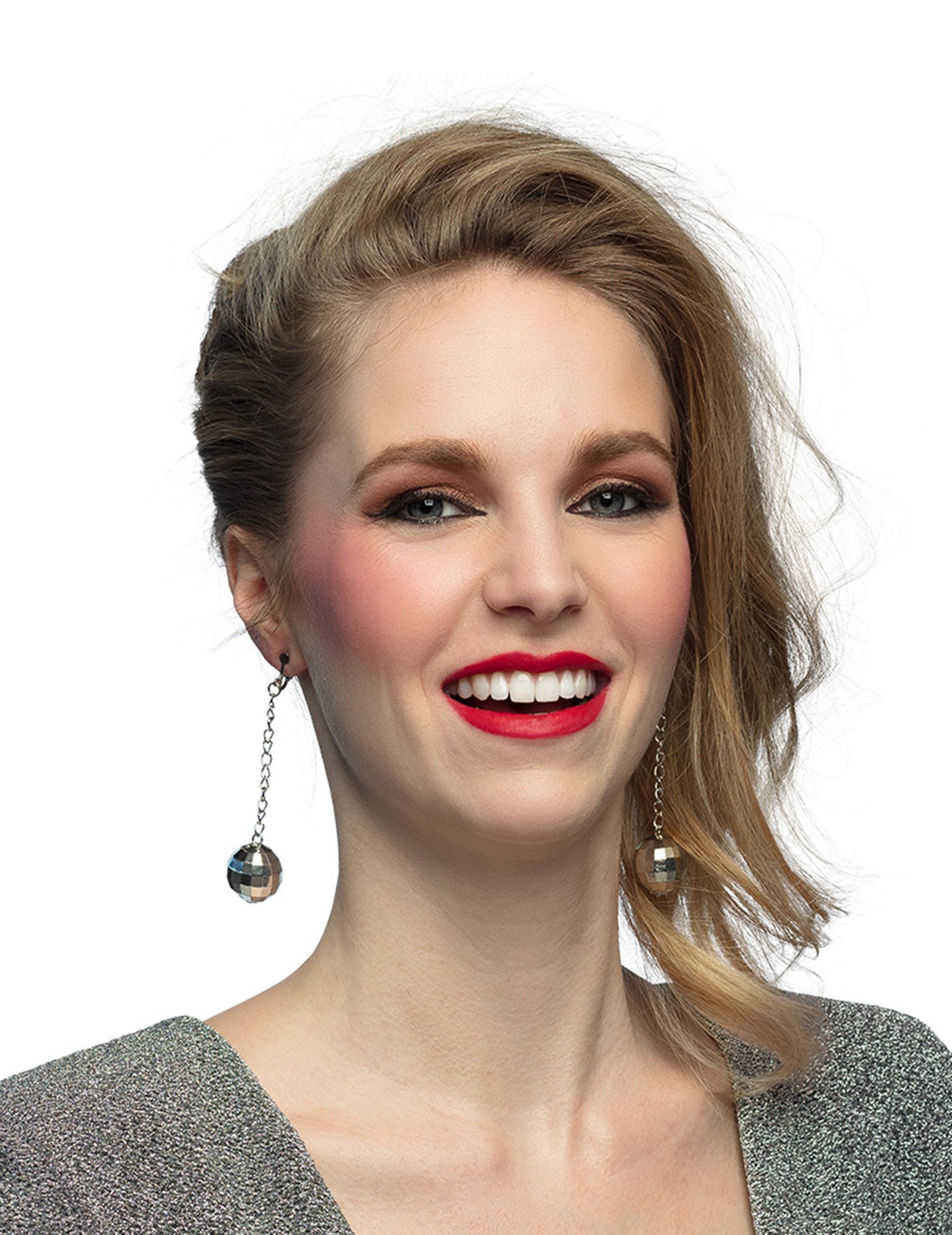 Boucles d'oreilles boules disco femme
