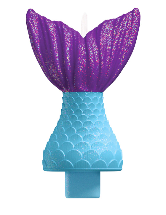 Bougie queue de sirène rêves de sirène 13 cm à paillettes