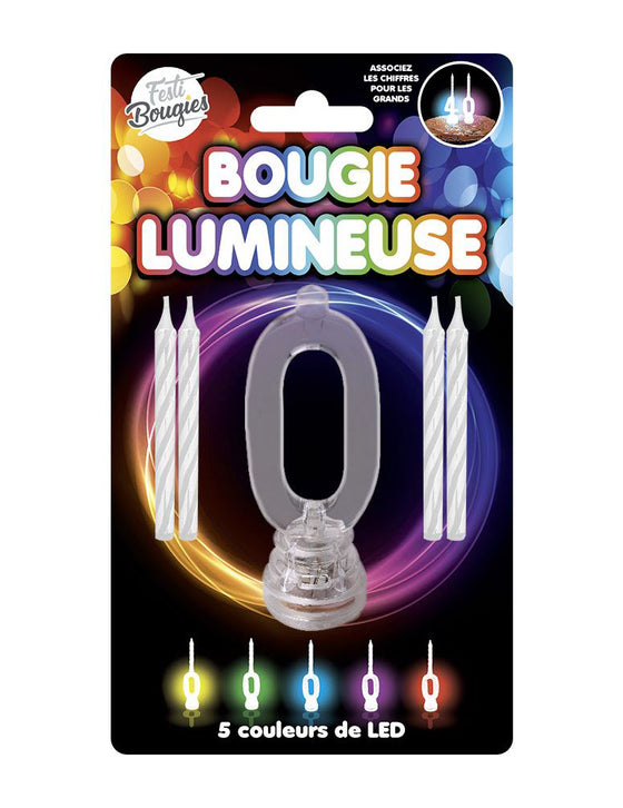 Bougies lumineuses LED chiffre 0