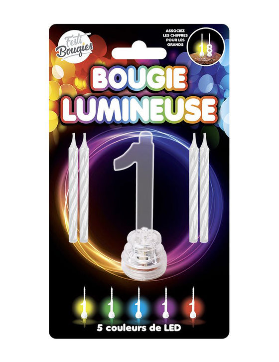 Bougies lumineuses LED chiffre 1