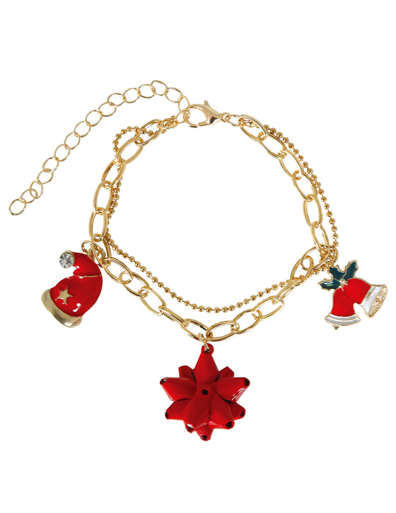 Bracelet métallique motifs de Noël
