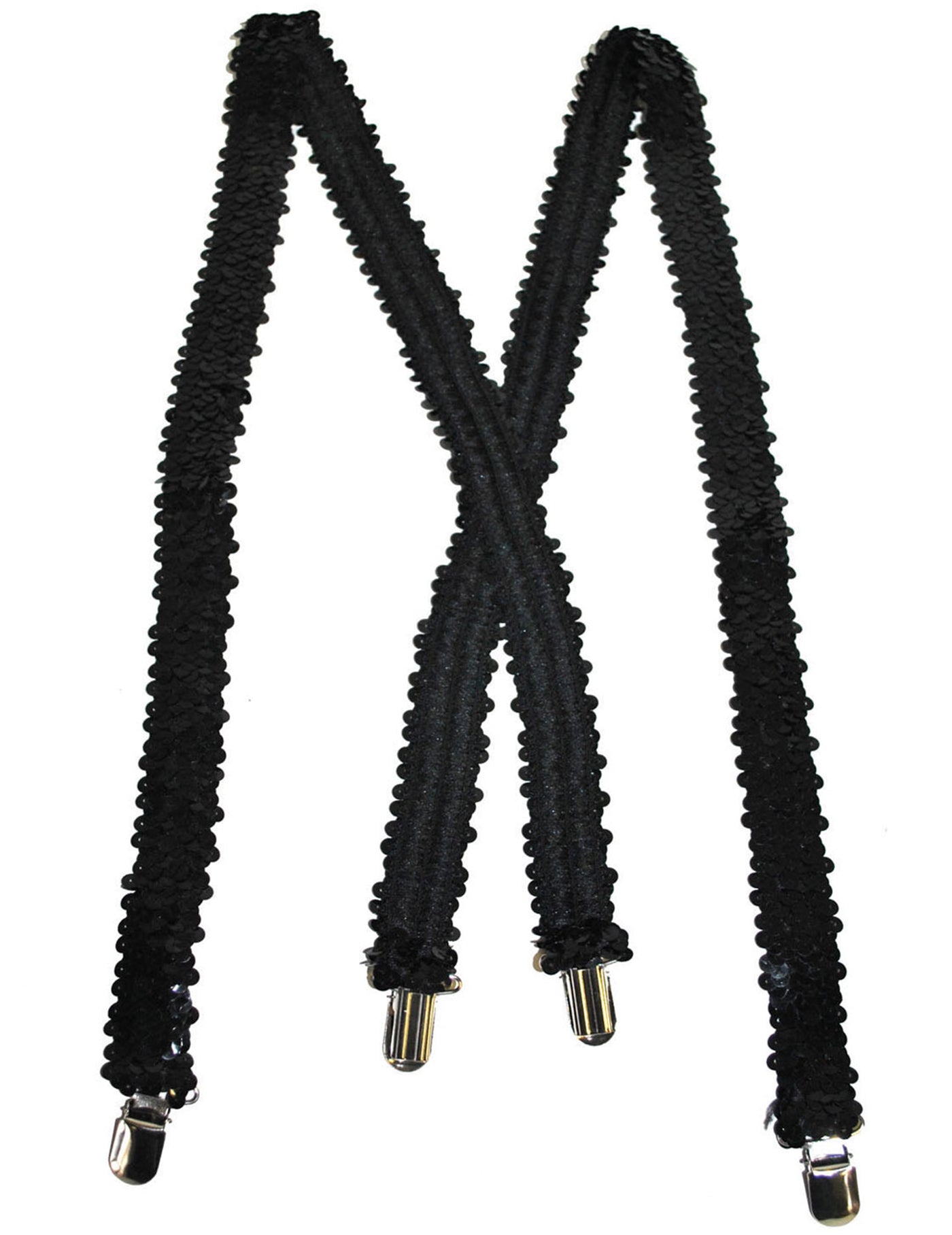 Bretelles noires à sequins adulte