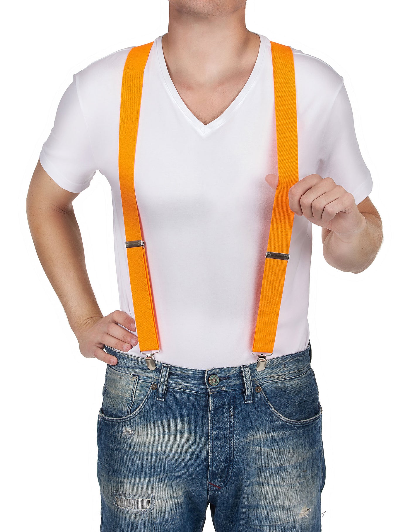 Bretelles orange fluo adulte