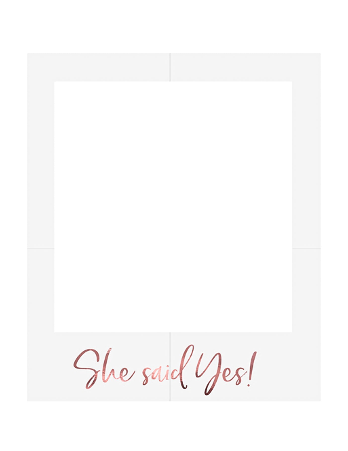 Cadre photo en carton she said yes blanc et rose gold 50 x 59,5 cm