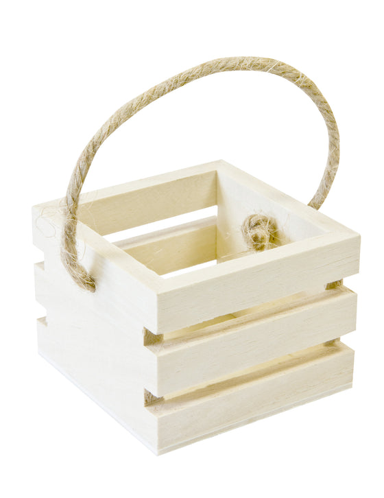 Petite cagette en bois avec anse 5,5 cm pour dragées