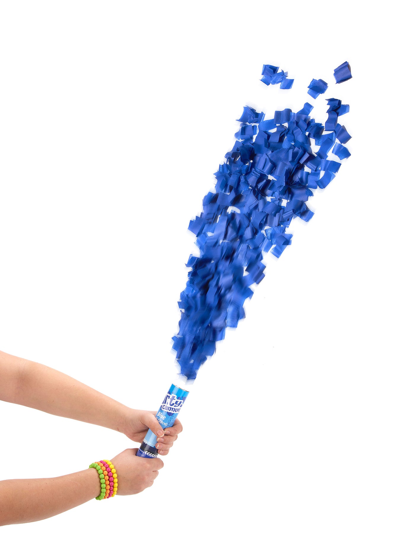Canon à confettis bleus 20 cm