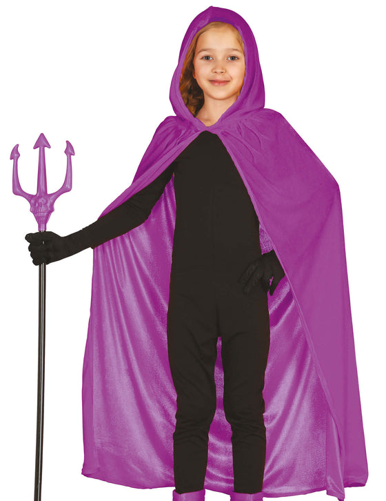 Cape en velours violette enfant